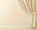 Love is  Quotes Wall  Art Stickers
